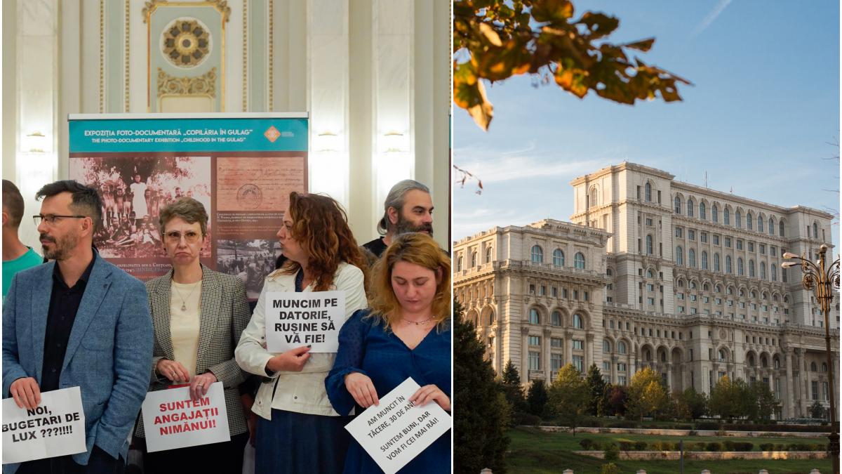 Functionarii Parlamentului cer demontarea antenerelor cladirii