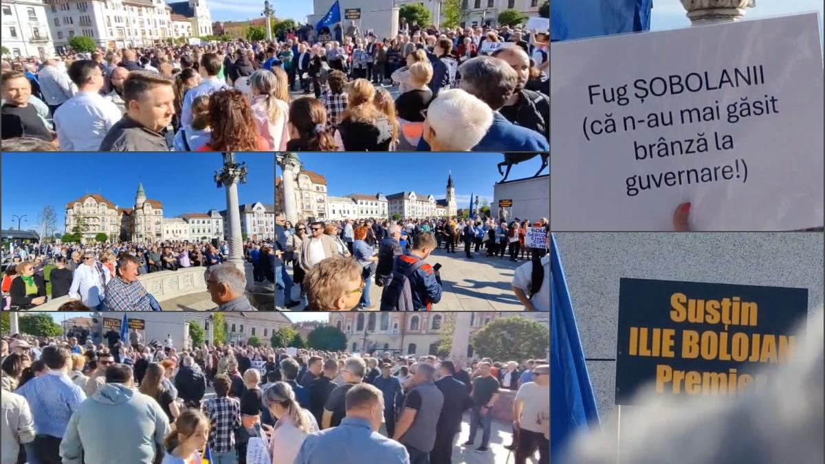 Oradenii au participat la miting pentru a l sustine pe Bolojan inainte de motiune Fug sobolanii pentru ca nau1777831764