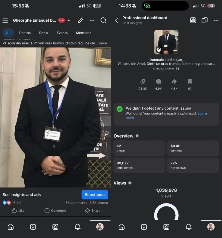 De la 700 de urmăritori la peste 1 milion de vizualizări: ce s-a întâmplat, de fapt, cu postarea lui Daniel Gheorghe 2 de-la-700-de-urmăritori-la-peste-1-milion-de-vizualizări:-ce-s-a-întâmplat,-de-fapt,-cu-postarea-lui-daniel-gheorghe